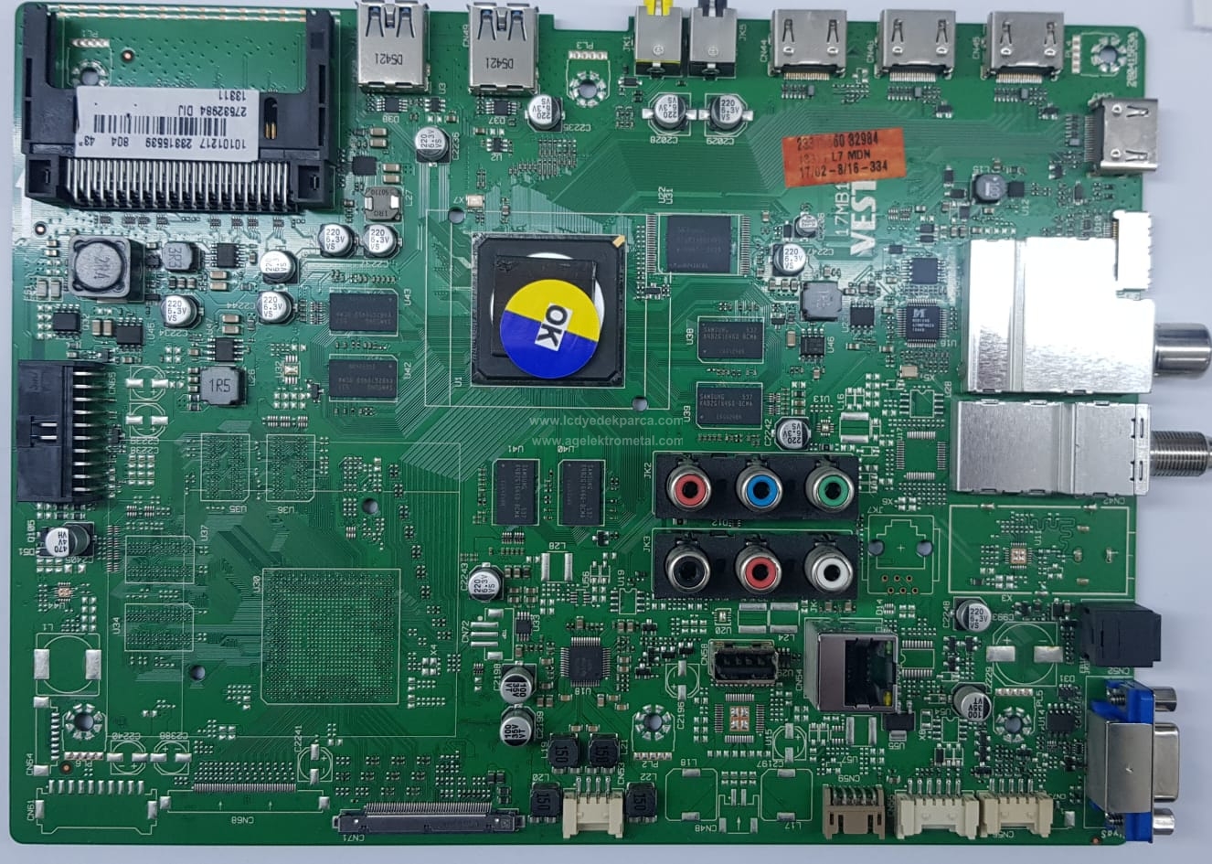 17MB100 , 23315539 , 10101217 , VESTEL , VES430QNEL-2D-U01 , 43UA8900 , Main Board , Ana Kart