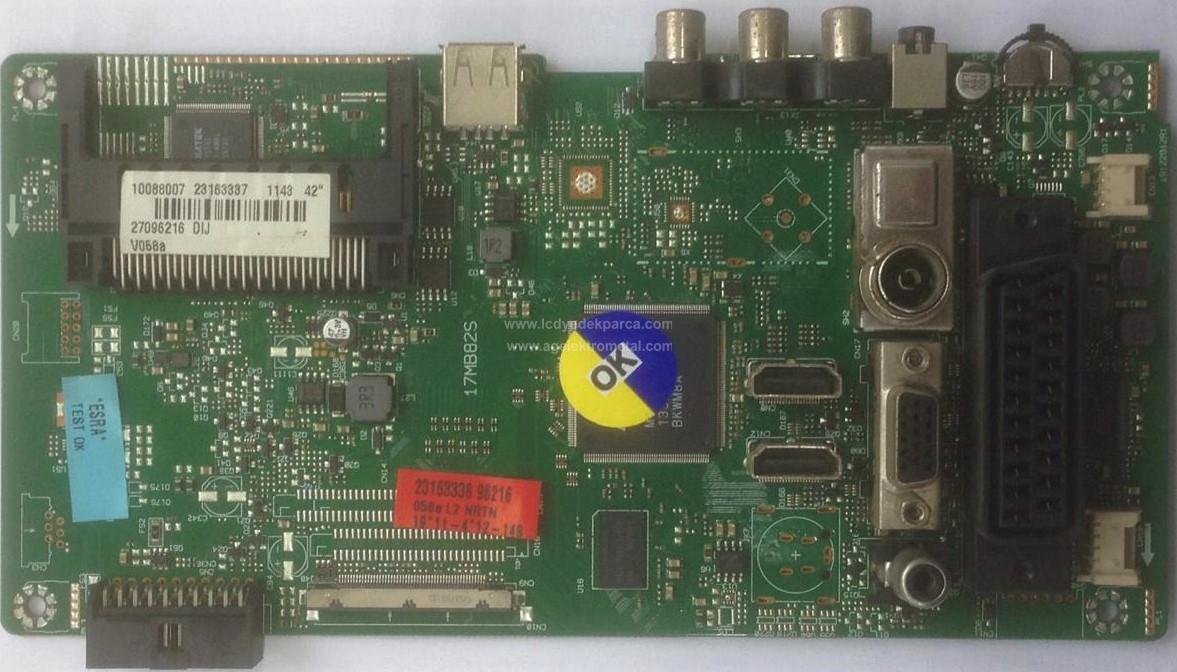 17MB82S , 23163337 , 10088007 , VESTEL , 42 INCH , VES420UNDL-N01 , 42PF3022 , DIJ , Main Board , Ana Kart