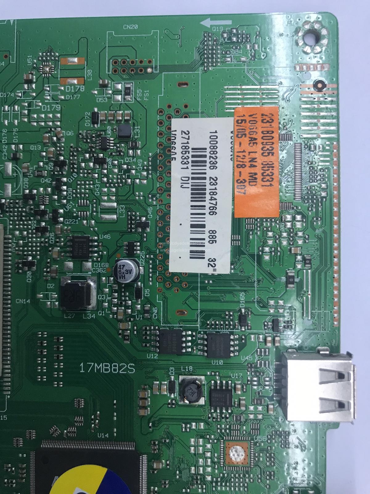 17MB82S , 23184766 , 10088198 , VESTEL , 32 INCH , DIJ , REGAL , LD32H4041M , VES315WNDB-02 , Main Board , Ana Kart