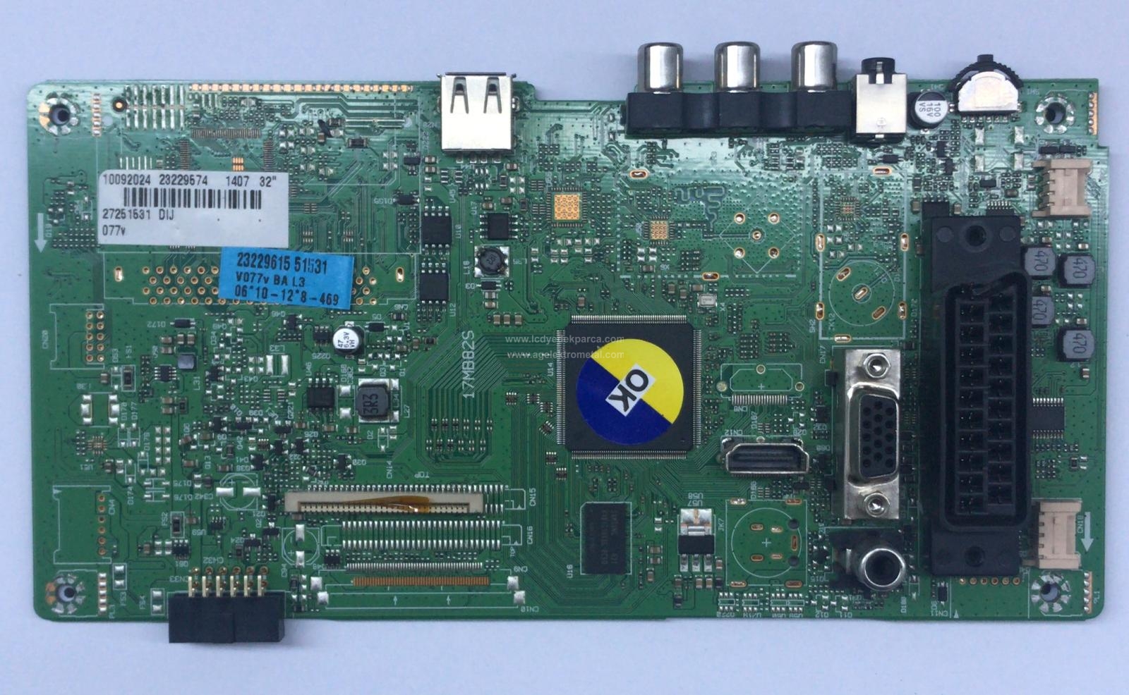 17MB82S , 23229574 , 10092024 , VESTEL , 32SD3100 , VES315WNDB-2D , Main Board , Ana Kart