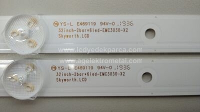 32İNCH-2BAR*6LEDEMC3030-X2 , YAL13-00630301-09 , 185-190 , 2 ADET LED ÇUBUK