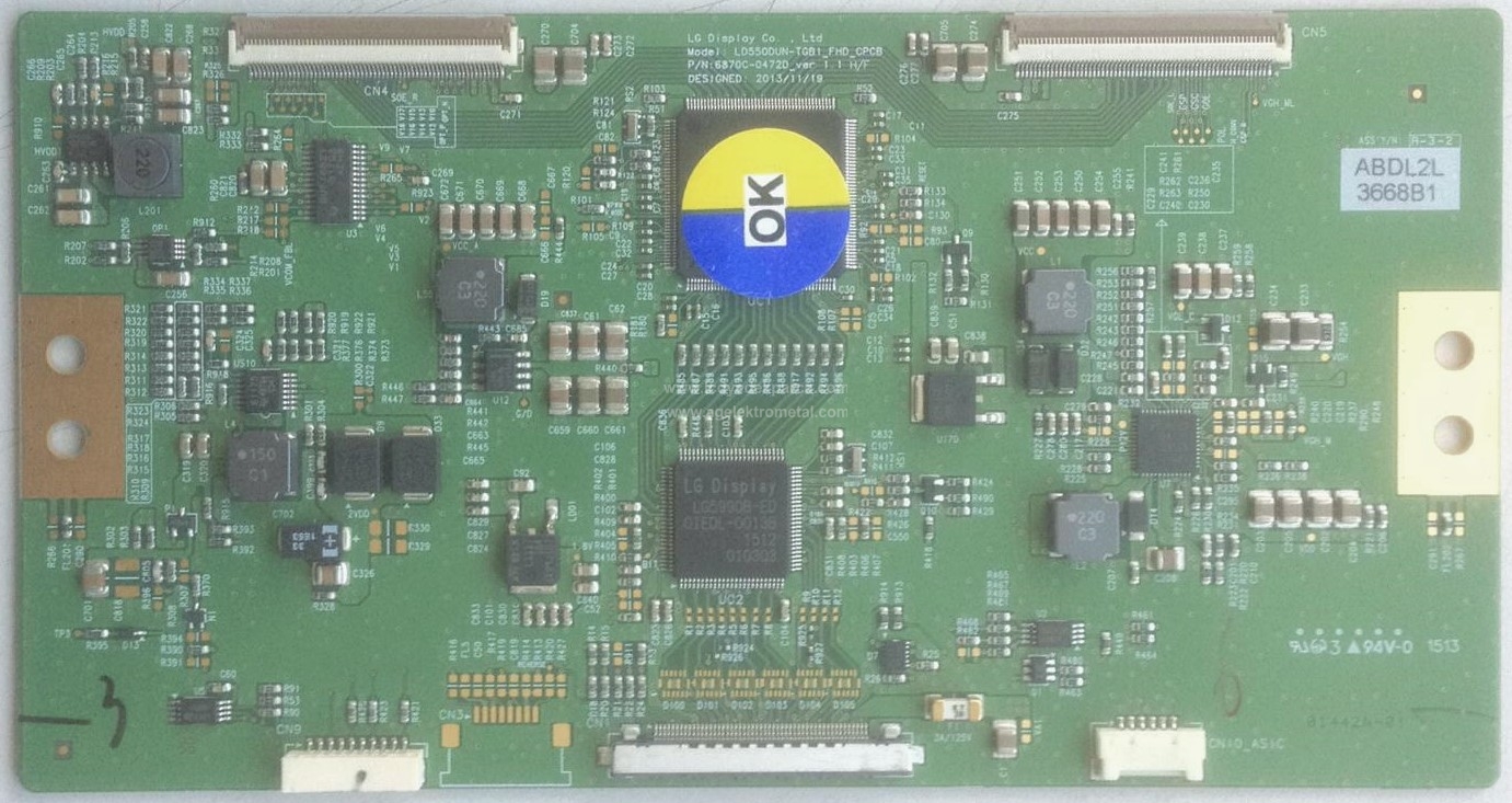 6870c-0472d , Ld550dun-tgb1_fhd_cpcb , 6870c-0472d_ver 1.1 H/f , Ld550dun Tg A1 , Logic Board , T-con Board