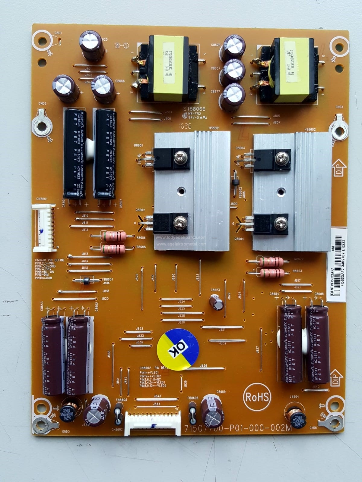 715G7700-P01-000-002M , PHILIPS , LNTVFI502XAF7 , 65PUS6121 , TPT650UA , Power Board , Besleme Kartı , PSU