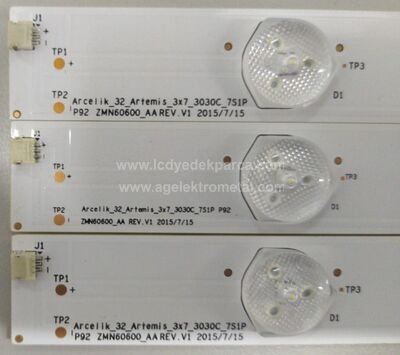 ARÇELİK , 057E32-B55 , ARÇELİK_32_ARTEMİS_3X7_3030C_7S1P , ZMN60600-AA , AL32L5521 4B , 3 ADET LED ÇUBUK