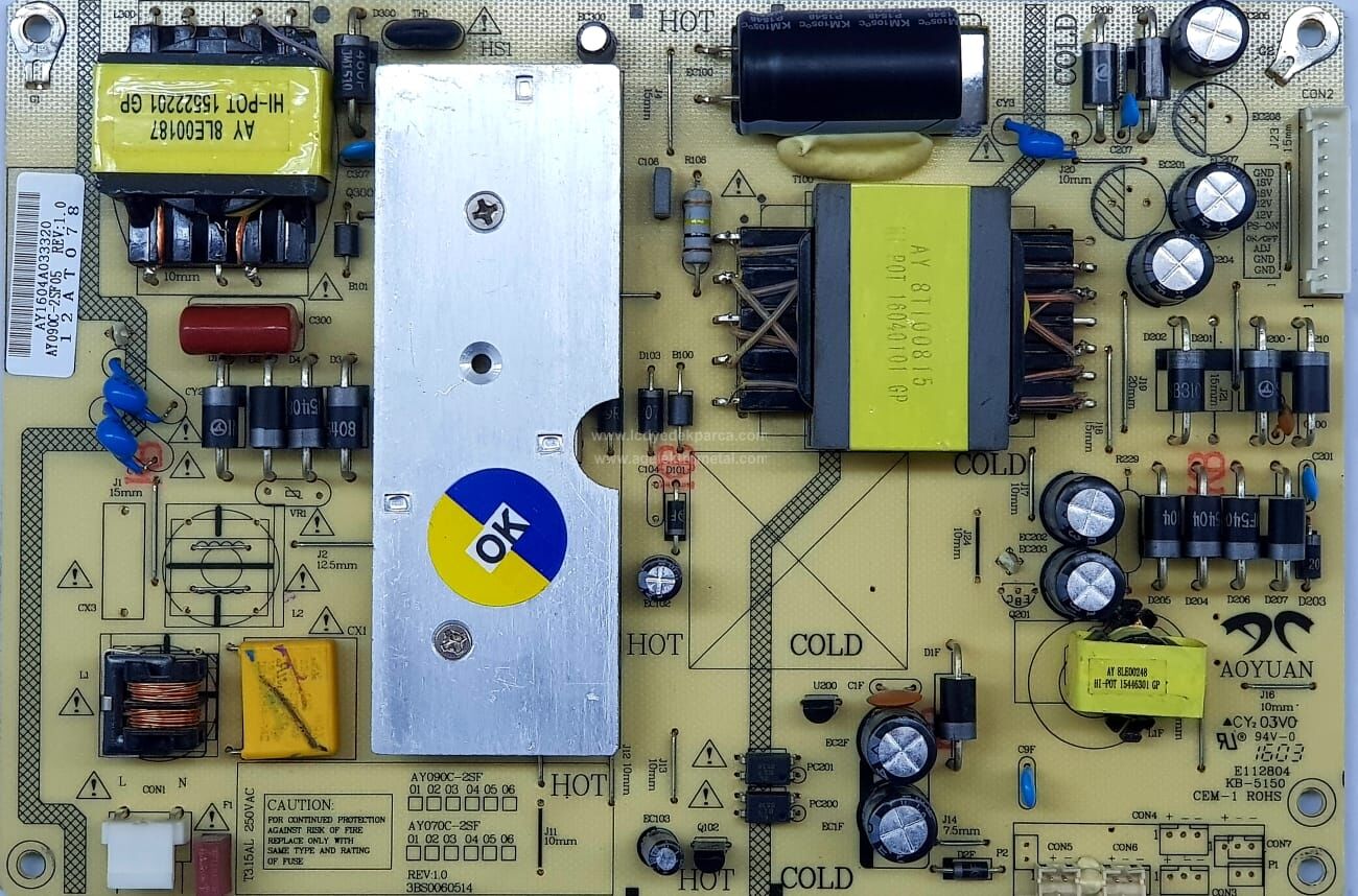 AY090C-2SF05 , 3BS0060514 , 12AT078 , SUNNY , SN043DLD12AT050 , LC420DUY SH A1 , LC40DUY-SHA1 , Power Board , Besleme Kartı , PSU