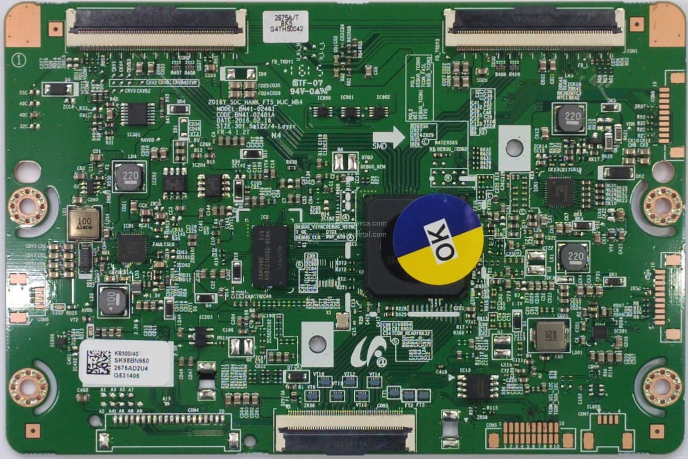 BN41-02481 , A , BN95-02675A , 2016Y_SDC_HAWK_FTS_MJC_MB4 , CY-VK040BGLV1H , Logic Board , T-Con Board