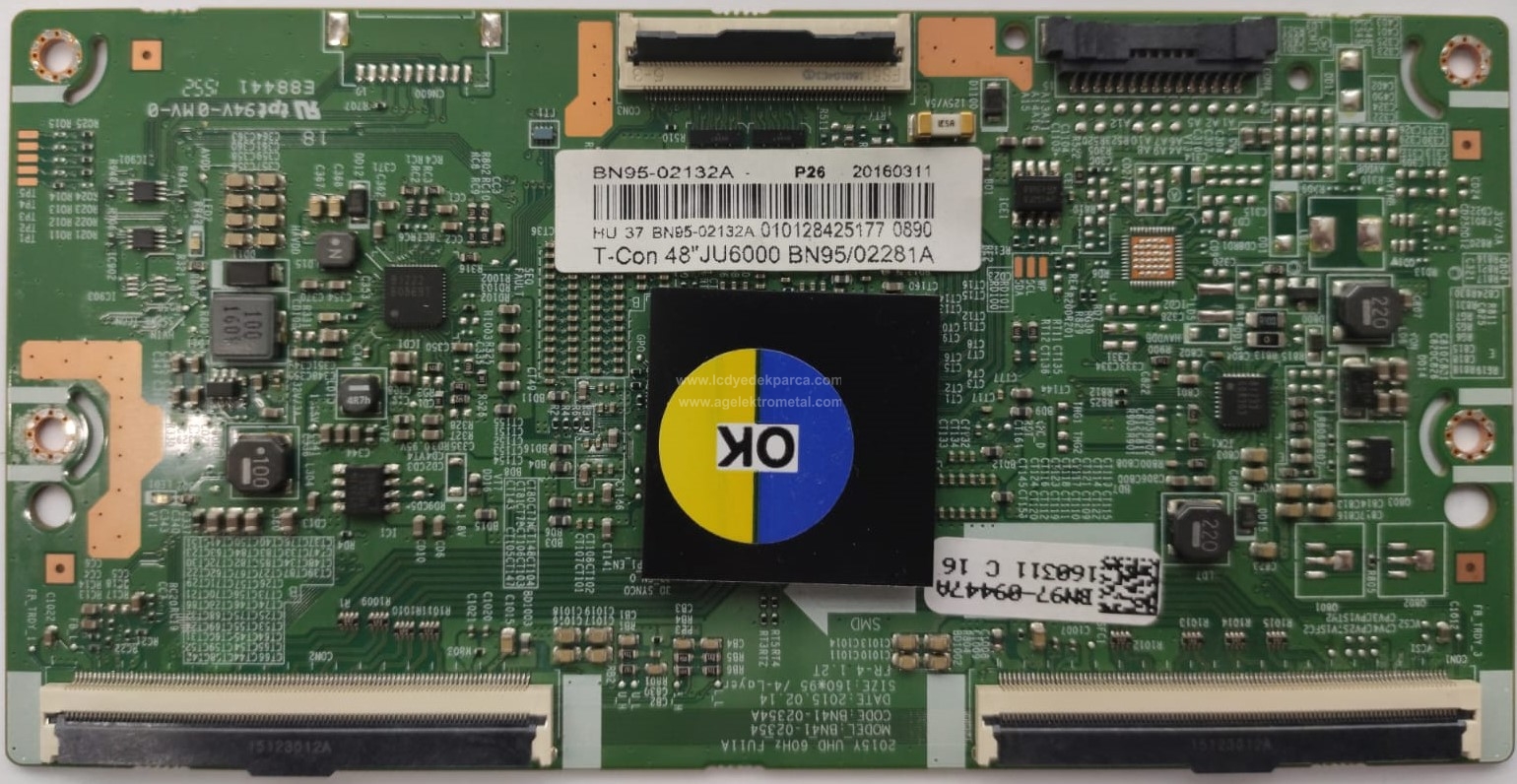 Bn95-02132 , A , Bn41-02354 , A , Samsung , Ue48ju6470 , 48ju6070 , Logic Board , Cy-gj048hglv4h , T-con Board