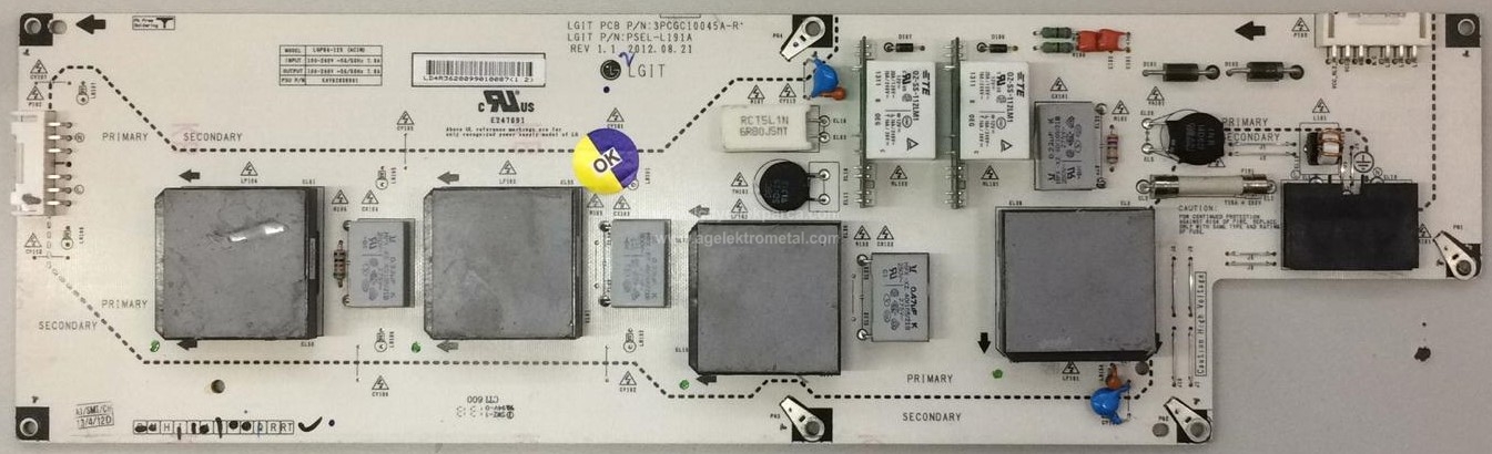 EAY62809901 , LGP84-12S ,3PCGC10045A-R , PSEL-L191A , LG , Power Board , Besleme Kartı , PSU