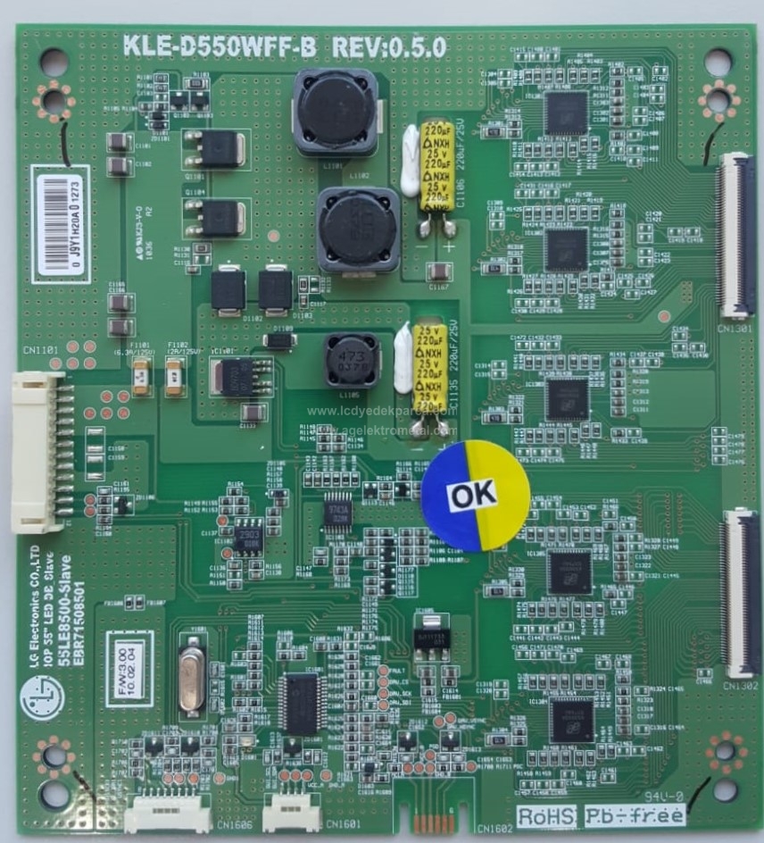 KLE-D550WFF-B , REV0.5.0 , 55LE8500-SLAVE , EBR71508501 , Led Driver Board , Led Sürücü Kartı