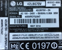 LG , LC420DUH PG F1 , 42LB670V , 42LB731V , 42LB730 , 42 V14 SLIM DRT REV0.6 , 6916L-1682A , 6916L-1683A , 6916L-1684A , 6916L-1685A , 10 ADET LED ÇUBUK - 2