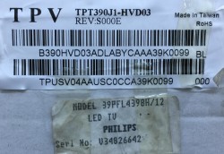 PHILIPS , TPT390HJ1-HVD03 , 39PFL4398 , H/12 , IC-B-TBAC39D192 , CL0_T39 PHP LD REV.02 , 3 ADET LED ÇUBUK - 2