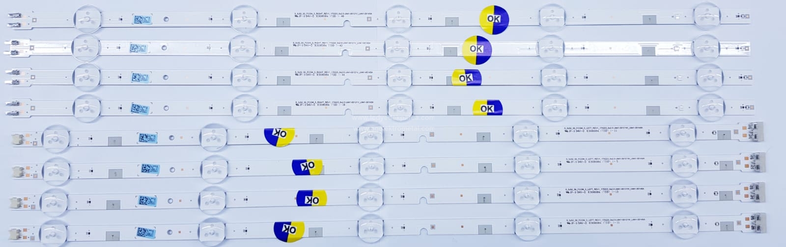 S_5J52_50_FCOM_5_LEFT_REV1_170223_6X2.5 , LM41-00121W_LM41-00146A , S_5J52_50_FCOM_5_RIGHT_REV1_170223_6X2.5 , LM41-00121V_LM41-00145A , SAMSUNG , CY-JM049BGHV1V , 49N5300 , 49J5200 , BN95-04093A , BN95-4095A , BN95-04327A , ORJİNAL , 8 ADET LED ÇUBU
