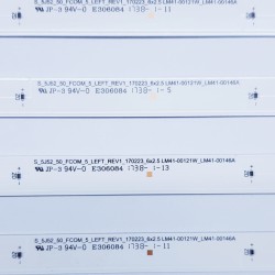 S_5J52_50_FCOM_5_LEFT_REV1_170223_6X2.5 , LM41-00121W_LM41-00146A , S_5J52_50_FCOM_5_RIGHT_REV1_170223_6X2.5 , LM41-00121V_LM41-00145A , SAMSUNG , CY-JM049BGHV1V , 49N5300 , 49J5200 , BN95-04093A , BN95-4095A , BN95-04327A , ORJİNAL , 8 ADET LED ÇUBU - 2