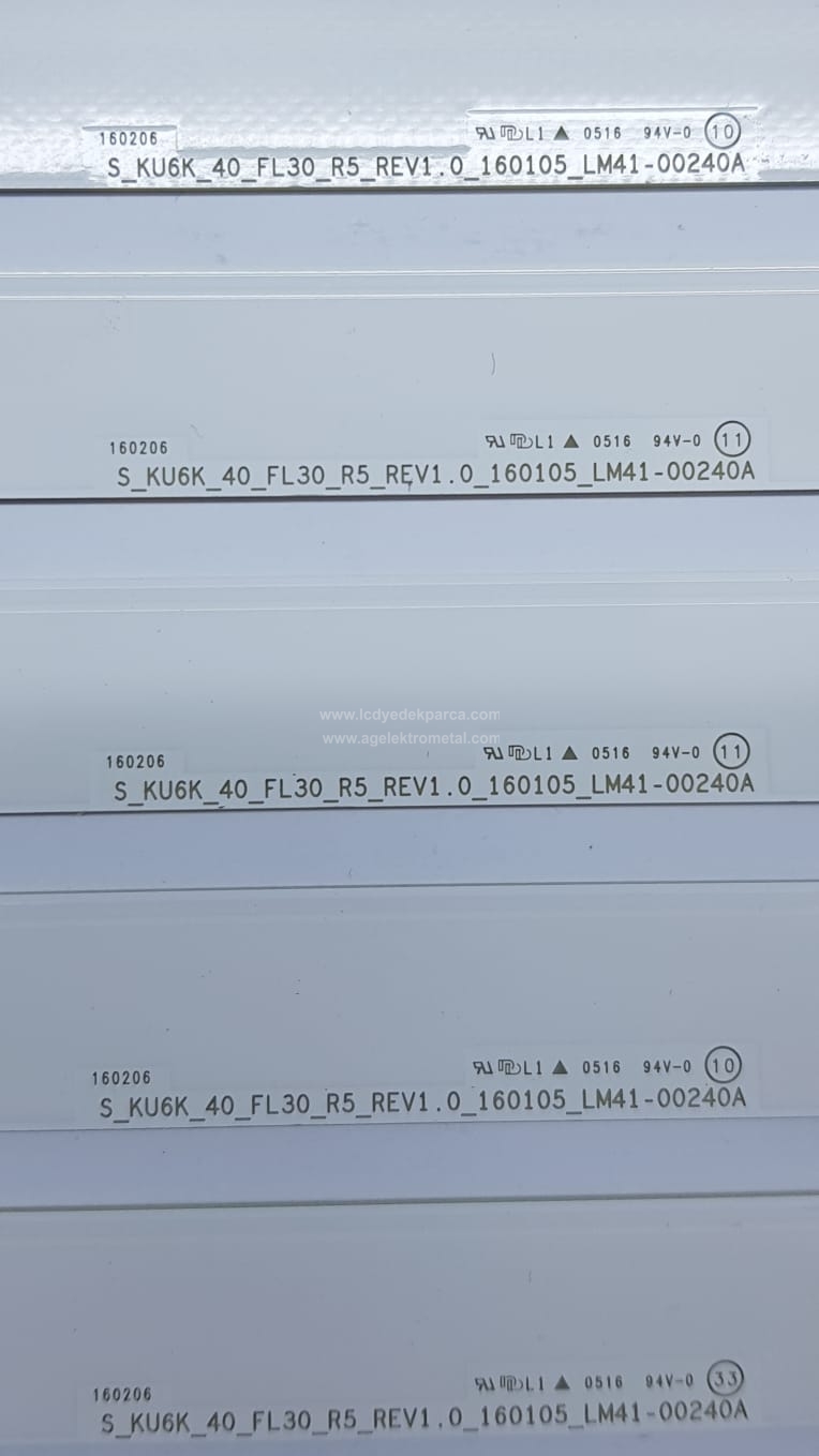 S_KU6K_40_FL30_R5_REV1.0_160105_LM41-00240A , S_KU6K_40_FL30_L4_REV1.0_160105_LM41-00239A , CY-GK040HGLV1H , BN95-02634A , BN95-03221A , 40KU7000 , 10 ADET LED ÇUBUK