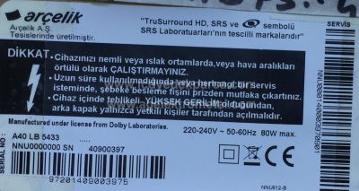 SAMSUNG , 14Y_GA_40FMB7S4LV0.2 , ARÇELİK , A40-LB-5433 , SAMSUNG_2013ARC40_3228N1_5_REV1.0_131209 , 8 ADET LED ÇUBUK