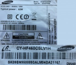 SAMSUNG , CY-HF460CSLV1H , UE46F5070 , UE46F5570 , UE46F6100 , UE46F6170 , UE46F6270 , UE46F6340 , UE46F6470 , UE46F6510 , UE46F6812 , D2GE-460SCA-R3 , D2GE-460SCB-R3 , 46F6800 16 ADET LED ÇUBUK - 2