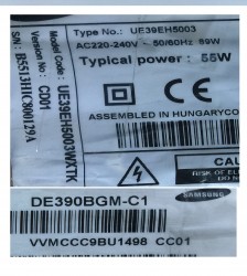 SAMSUNG , DE390BGM-C1 , UE39EH5003 , D1GE-390SCA-R1 , 39-3535LED-60EA-L , D1GE-390SCB-R1 , 39-3535LED-60EA-R , 10 ADET LED ÇUBUK - 2