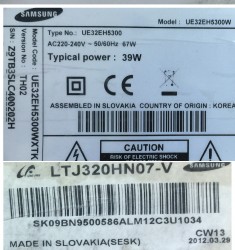 SAMSUNG , LTJ320HN07-V , UE32EH5300 , D1GE-320SC1-R2 , 32F-3535LED-40EA , BN96-21476A , 4 ADET LED ÇUBUK - 2