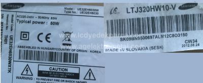 SAMSUNG , LTJ320HW10-V , UE32EH6030 , 32F-3535LED-40EA , D1GE-320SC1-R3 , 4 ADET LED ÇUBUK