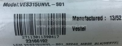 VESTEL , VES315WNVL-3D-S01 , 32INCH SNB 7020PKG 48EA REV0.6 131106 , 1 ADET LED ÇUBUK