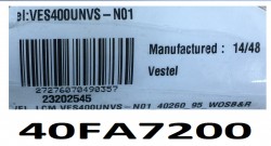 VESTEL , VES400UNVS-N01 , 40FA7100 LED TV , 40 INCH VNB 7020PKG 60EA REV0.2 140122 , 1 ADET LED ÇUBUK - 2