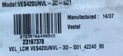 VESTEL , VES420UNVL-3D-S01 , VES420UNVL-3D-S02 , 42PF7175 , 42 INCH SNB 7020PKG 60EA REV0.6 , 1 ADET LED ÇUBUK - 2